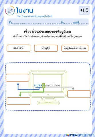 ส่วนประกอบของที่อยู่อีเมล