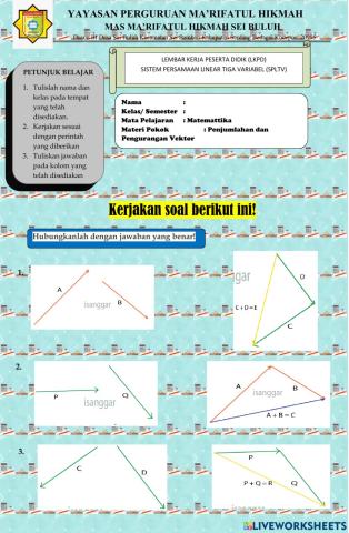 Soal Bentuk Operasi Vektor