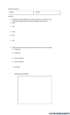 Latihan worksheet