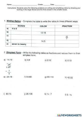 Introduction to Ratios