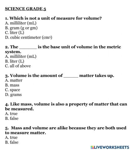 Science 5 week 11