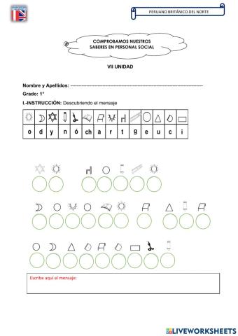 Examen de Personal Social VII Unidad 1ro