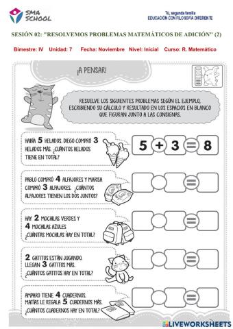 Resolvemos  problemas  matemáticos de  adición