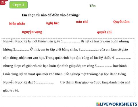 LTVC MRVT Ý chí - Nghị lực