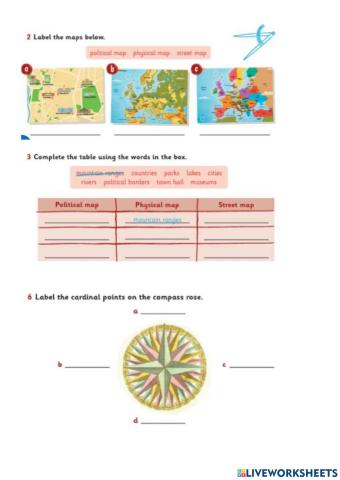 Maps - Physical, Political and Street maps