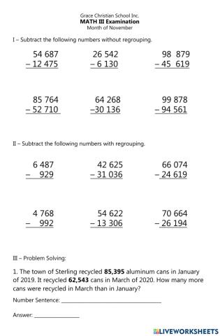 Subtraction