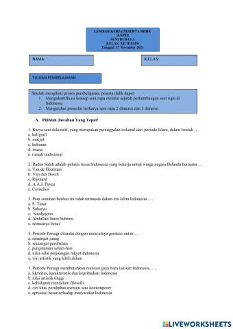 Soal PG KONSEP, PROSEDUR SR 2D, 3D