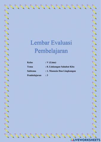 Lembar evaluasi pembelajaran