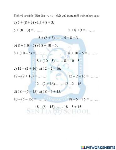 S6-C2 Phép trừ hai số nguyên - quy tắc dấu ngoặc