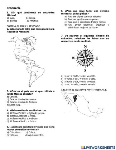 Examen geografía