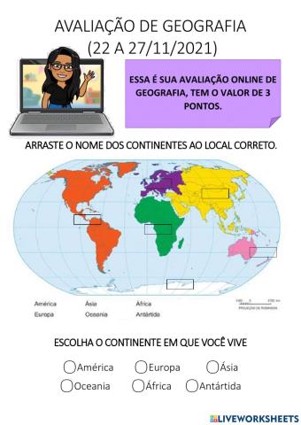 Avaliação de geografia