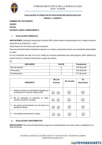 Evaluación Alternativa 5to EGB  AC 2