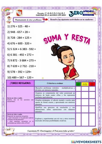 Sumas y restas