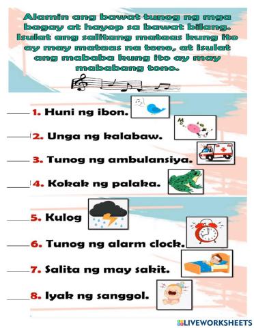 Formative Test in Music 2 Week 1 Quarter 1