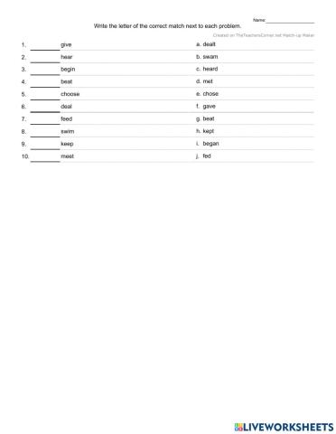 Irregular verbs