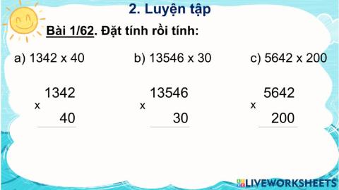 Nhân với số có tận cùng là chữ số 0