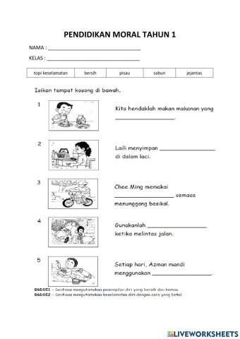 Pendidikan moral tahun 1