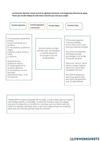 Funciones literarias- 2º ESO