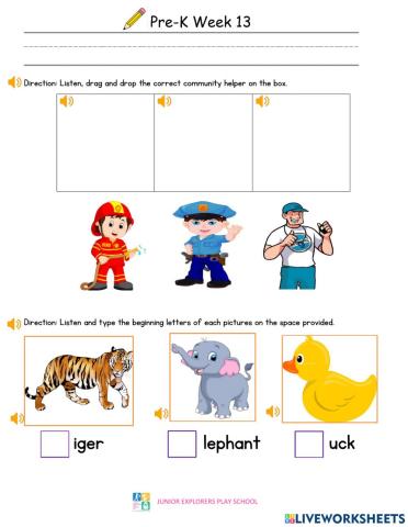 Pre-K Summative Assessment Week 13