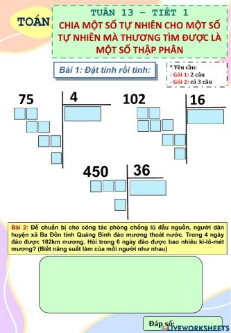 Toán 1 - Tuần 13