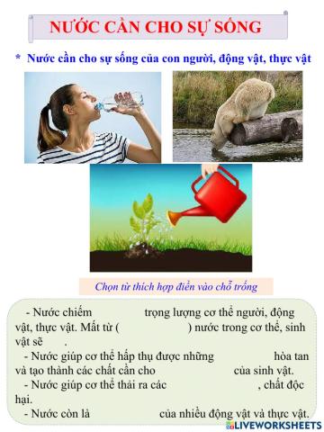 Nước cần cho sự sống