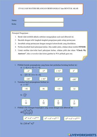 Evaluasi Matematika