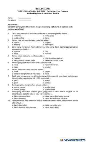 Soal post test tema 5 st 1 pb 3