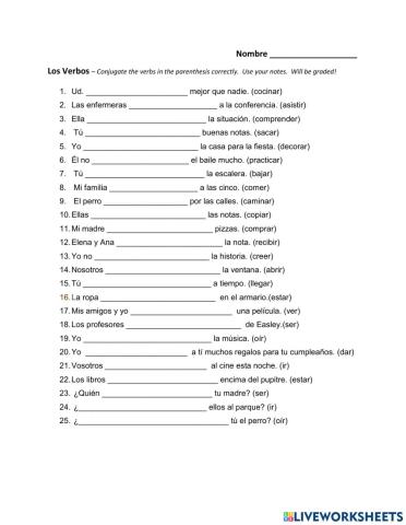 Verb Conjugation Practice