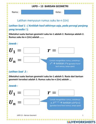 Menyusun Rumus Suku ke-n Barisan geometri