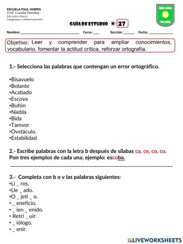 Guía 27. Usando la letra B