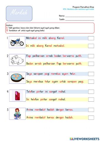 Membaca dan membina ayat mudah