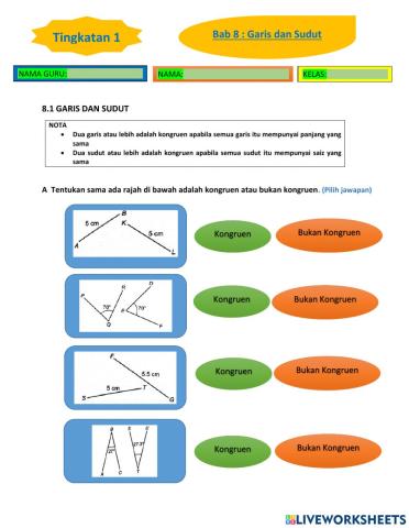 Bab 8 garis dan sudut matematik tingkatan 1