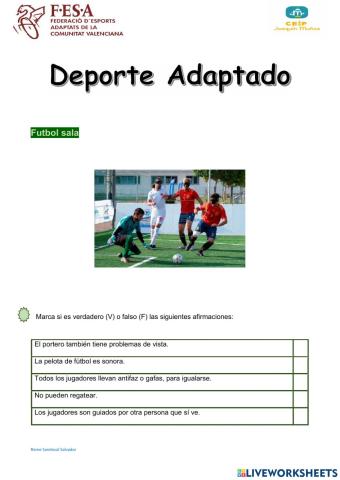 Esport adaptat- futbol sala