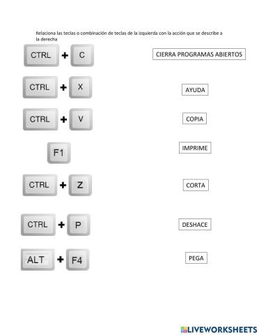 Atajos del teclado