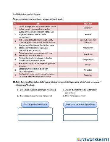 Soal Teknik Pengoahan Pangan