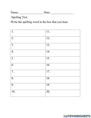 Plurals test s and es