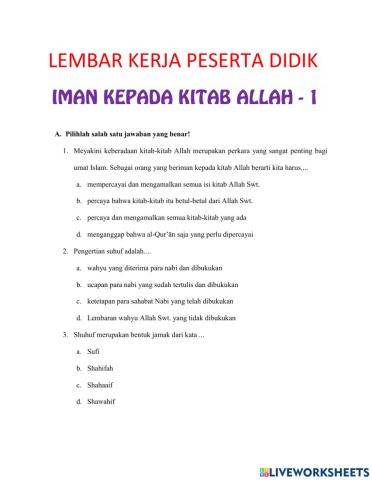 Iman kepada Kitab