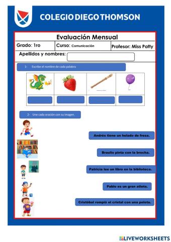 Examen de  comunicación