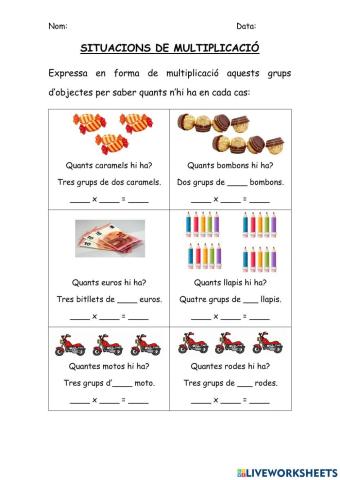 Situacions de multiplicació