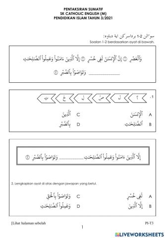 Pendidikan islam tahun 3