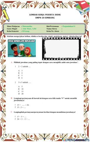 Ulangan harian matematika 1