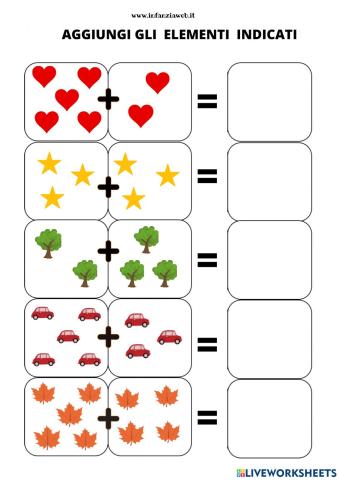 Aggiungi gli elementi e scrivi il numero