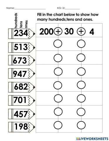 Expanded Form 3 Digit