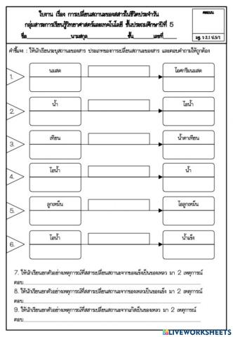 การเปลี่ยนสถานะของสาร