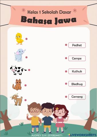 Nama anak hewan dalam Bahasa Jawa