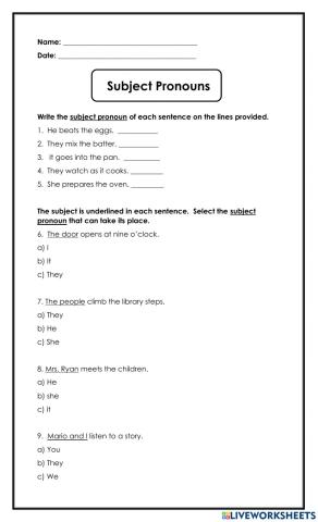 Subject Pronouns