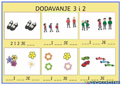 Dodavanje 3 i 2