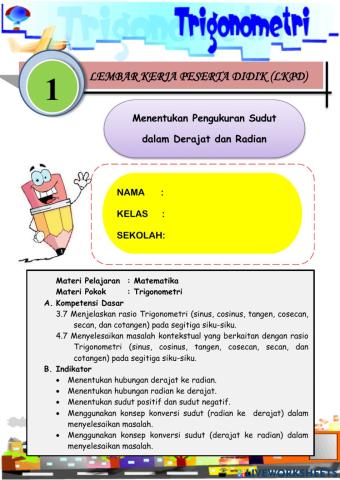 LKPD - 1 Trigonometri (Derajat dan Radian)