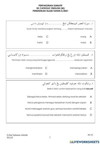 Pendidikan Islam Tahun 5