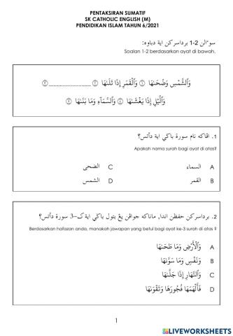 Pendidikan Islam Tahun 6